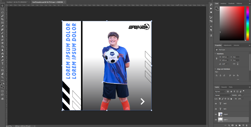 Photoshop template of the player card