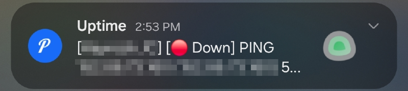 Uptime Kuma: Pushover alert