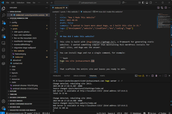 How I Made This Website