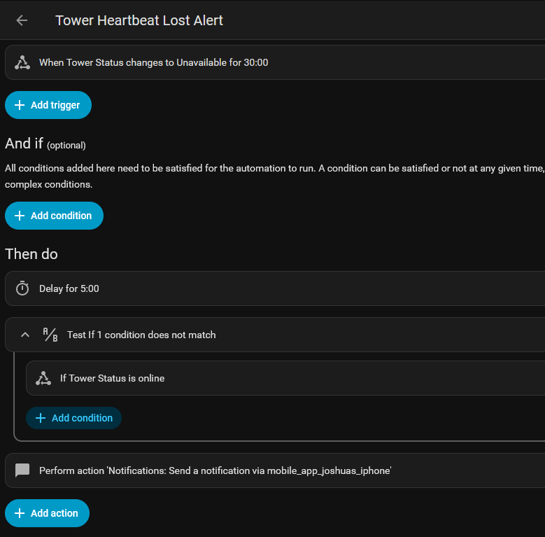 Home Assistant alert automation configuration