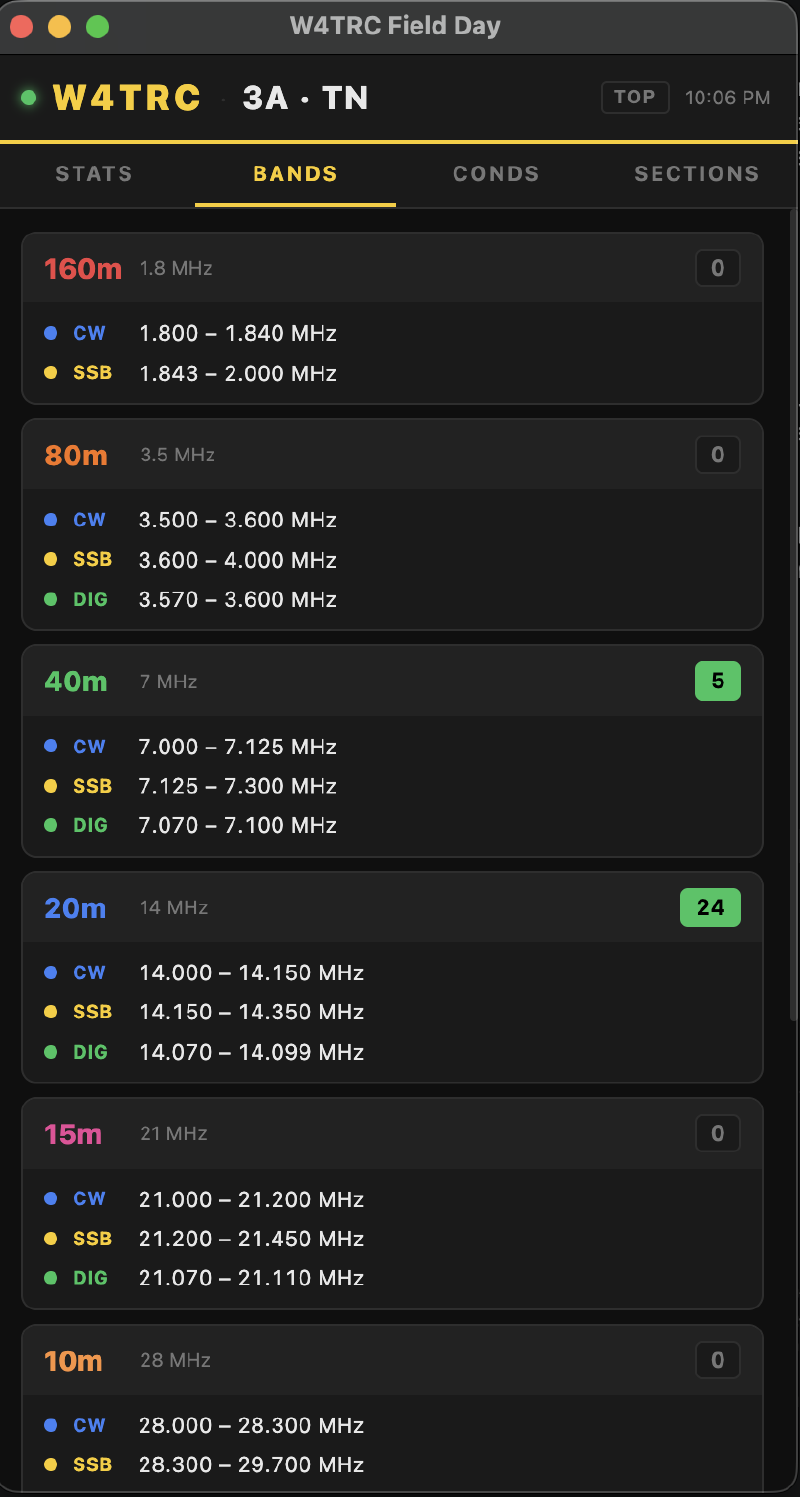 Desktop app band plan
