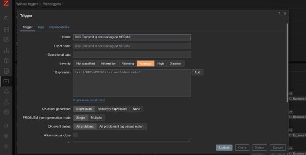 Monitoring Dante Virtual Soundcard with Zabbix